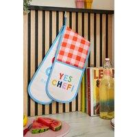 Ulster Weavers 'Yes Chef' Foodie Inspired Print 100% Cotton Double Oven Glove