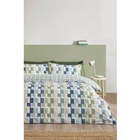 Catherine Lansfield 'Bryson Geo' Reversible Duvet Cover Set in Blue | Size: Single
