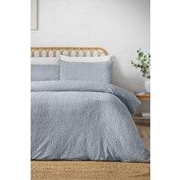 Catherine Lansfield 'Crinkle Seersucker' Duvet Cover Set in Blue | Size: King