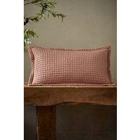 Pineapple Elephant 'Jaipur Chunky Waffle' Cotton Cushion in Pink | Size: 30 cm x 50 cm