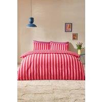 Sassy B 'Stripe Tease' Reversible Duvet Cover Set in Red | Size: Double