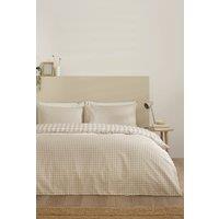 Catherine Lansfield 'Bamford Gingham Check' Reversible Duvet Cover Set in Natural | Size: Single