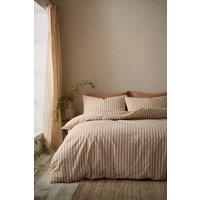 Pineapple Elephant 'Cotton Rich Woven Stripe' Duvet Cover Set in Terracotta | Size: Single