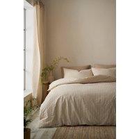 Pineapple Elephant 'Cotton Rich Woven Stripe' Duvet Cover Set in Natural | Size: Single