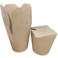 ECONX Kraft Noodle Pot Box 16oz Round Biodegradable Deli Takeaway Food Box in Brown | Size: 50 Pieces