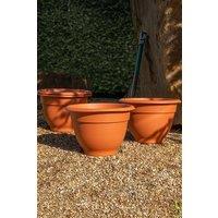 Wham Bell Pot 44cm Round Plastic Planter in Terracotta