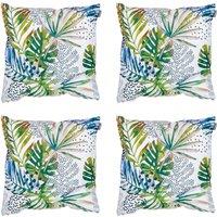 icon Indoor Outdoor Cushion Set of 4 Slate Grey Water Resistant Cushions in White | Size: 43 cm x 43 cm