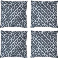 icon Indoor & Outdoor Waterproof Cushion Set of 4 Teal Grey Geometric Waterproof Cushion in Charcoal | Size: 43 cm x 43 cm