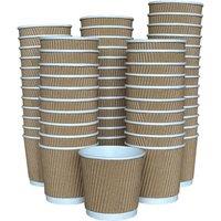 ECONX 1000 X 4oz Disposable Paper Coffee Cup 3 PLY Ripple Kraft Takeaway Cup in Brown | Size: 25 Pack