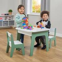 Liberty House Toys Kids 4-in-1 Play Table & Two Chairs Set in Green