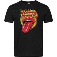 Amplified Men's Bootleg Tongue The Rolling Stones T-Shirt in Black | Size: XL
