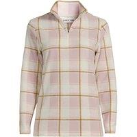 Lands' End Women's Anyweather Quarter Zip Fleece Pullover, Print in Mauve | Size: 16-18
