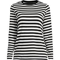 Lands' End Women's Supima Long Sleeve Crew Neck T-shirt in True Black | Size: 14-16