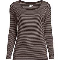Lands' End Women's Petite Cotton Modal Scoop Neck Top in Dark Brown | Size: 16-18