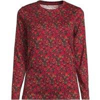 Lands' End Women's Supima Long Sleeve Crew Neck T-shirt in Burgundy | Size: 8