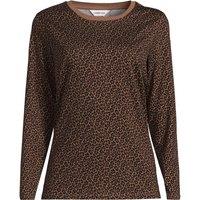 Lands' End Women's Petite Long Sleeve Supima Cotton Crew Neck Top in Dark Brown | Size: 8