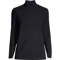 Lands' End Women's Petite Anyweather Quarter Zip Fleece Top in Black | Size: 8