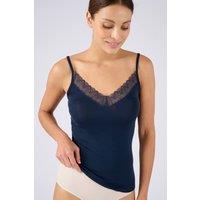Damart Women's Lace-Trim Thermal Camisole - Cosy & Lightweight in Navy | Size: Small