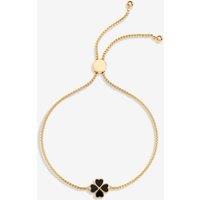 Jon Richard Women's Gold Plated & Jet Enamel Heart Clover Toggle Bracelet