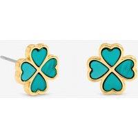 Jon Richard Women's Gold Plated & Turquoise Clover Earrings