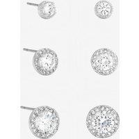 Jon Richard Women's Silver Plated & Crystal Halo Earrings - Multipack