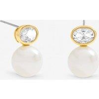 Jon Richard Women's Gold Plated Crystal & Pearl Drop Earrings