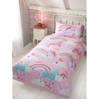 Rapport Women's My Little Unicorn Duvet Cover Set in Dusty Pink | Size: Single
