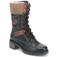 Pavers Women's Faux-Fur Cuff Lace-Up Boots in Black | Size: 6
