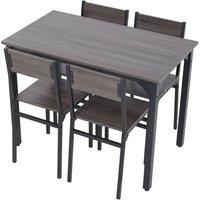 Living and Home 5-Piece Dining Table and Chairs Set in Grey