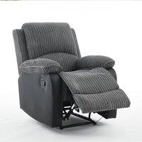 FURNITURE ONE Manual Reclining Chair, Upholstery Recliner Armchair in Grey | Size: 1 Pack