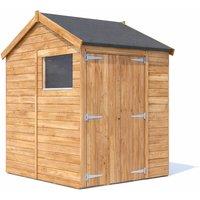 Dunster House Wooden Shed 1.8 x 2.4m (6' x 8') 12mm Apex Window - Overlord Modular in Brown