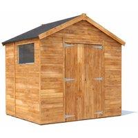 Dunster House Wooden Shed 2.4 x 1.8m (6' x 4') 12mm Window Apex - Overlord Modular in Brown