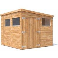 Dunster House Wooden Shed 2.4 x 3m (10' x 6') 15mm Pent Window - Overlord Modular in Brown
