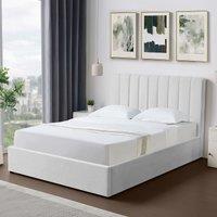 Artemis Home Evelynne Fabric 135cm Double Ottoman Bed Frame with Storage in Light Grey