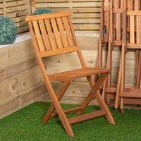 Samuel Alexander Set of 4 Bowness Outdoor Garden Patio Wooden Folding Chairs in Brown