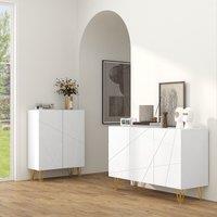 HOMCOM Storage Cabinet, Sideboard with Adjustable Shelf in White