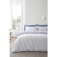 Bianca 'Hampton Stripe' 200 Thread Count Cotton Reversible Duvet Cover Set in Blue | Size: King