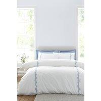 Bianca 'Camille Embroidered Floral' 200 Thread Count Cotton Duvet Cover Set in Blue | Size: Super King