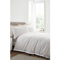 Bianca 'Seersucker Woven Stripe' 180 Thread Count Cotton Duvet Cover Set in Natural | Size: Double
