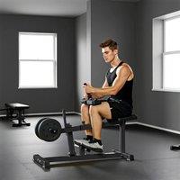 SPORTNOW Seated Adjustable Leg Extension Machine with Plate Loaded in Black