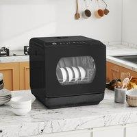 HOMCOM Worktop Dishwasher w/ 4 Place Settings 6 Programs in Black