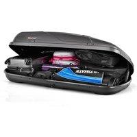 Costway 400L Cargo Box Waterproof Rooftop Cargo Carrier Heavy Duty Roof Storage Box in Grey