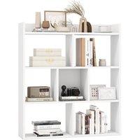 Costway 7 Cubes Open back Bookshelf Home Storage Display Shelf Wooden Bookcase in White
