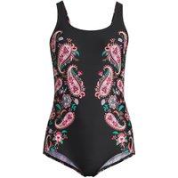 Lands' End Women's Tugless Swimsuit in Dark Grey | Size: 8