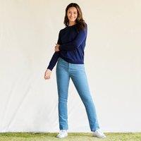 Lands' End Women's Straight Leg Stretch Cord Jeans, Mid Rise in Blue | Size: 14L