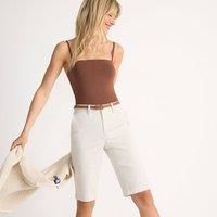 Lands' End Women's Chino Bermuda Shorts in Light Stone | Size: 14-16