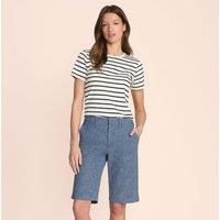 Lands' End Women's Chambray Bermuda Shorts in Blue | Size: 12