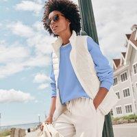 Lands' End Women's Wanderweight Down Ultralight Packable Gilet in Ivory | Size: 20