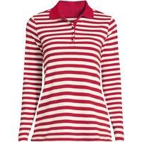 Lands' End Women's Petite Long Sleeve Supima Cotton Polo Shirt in Red | Size: 14-16