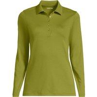 Lands' End Women's Petite Long Sleeve Supima Cotton Polo Shirt in Lime | Size: 10-12